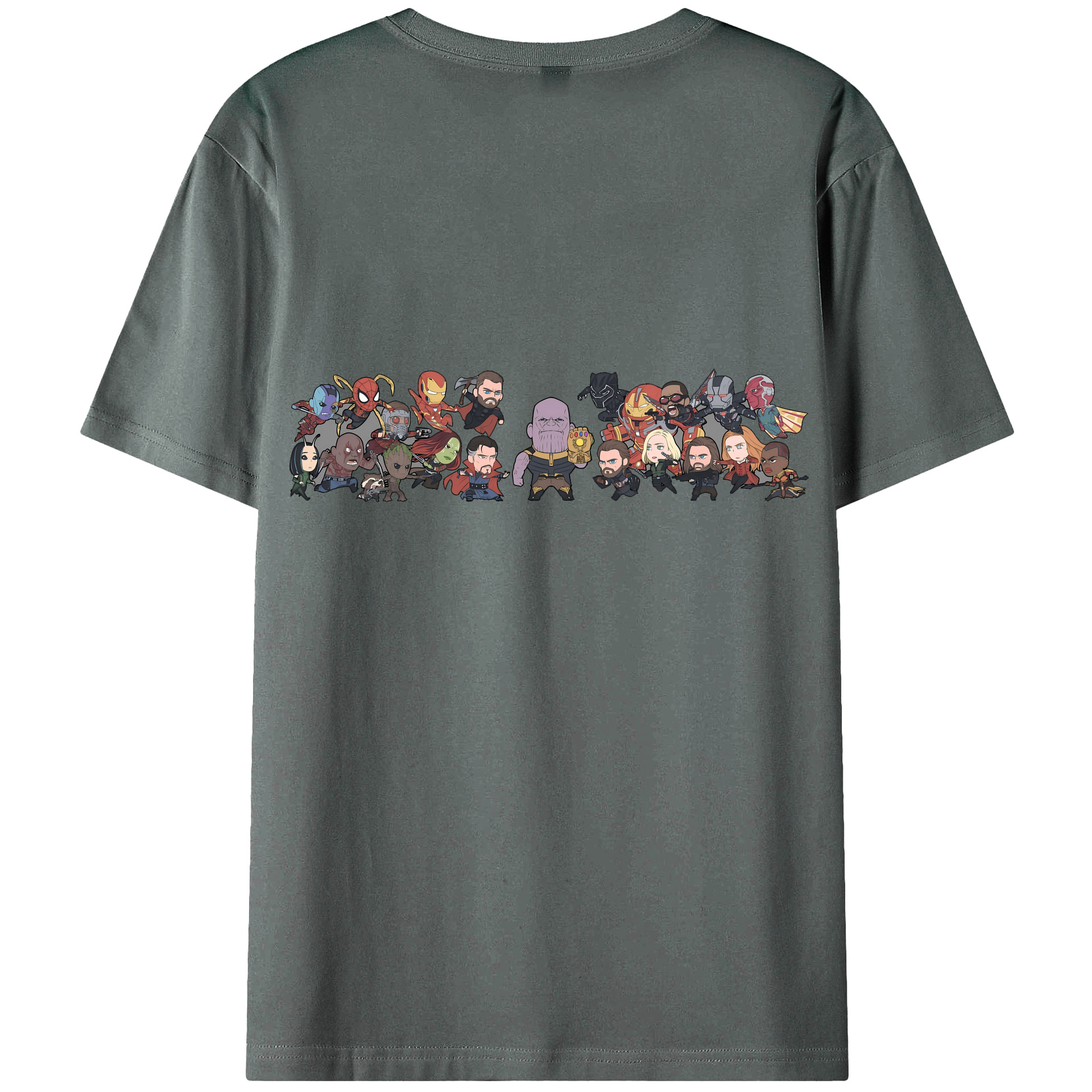 （画像用） アベンジャーズ The Avengers 綿100％ メンズ半袖Tシャツ（バックプリント） 通気性